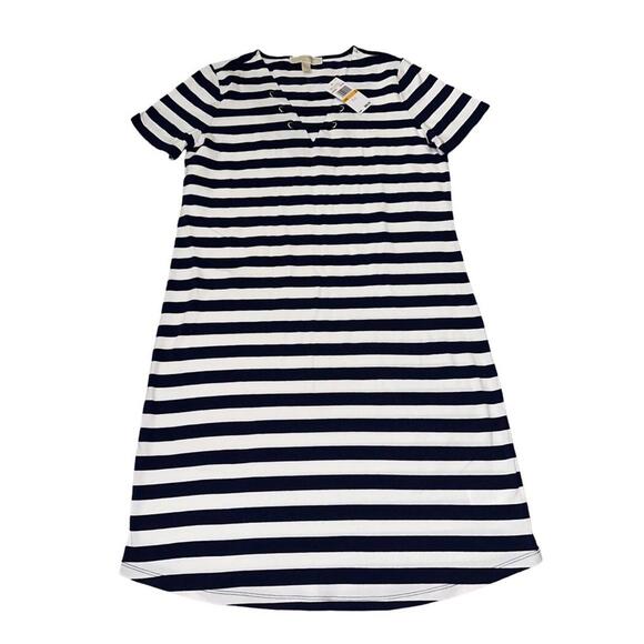 Michael Kors Dresses & Skirts - Michael Kors Dress womens small jersey blue white stripe lace up sailor womens